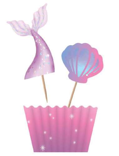Mermaid Cupcake Papers and Pixs Combo - Click Image to Close